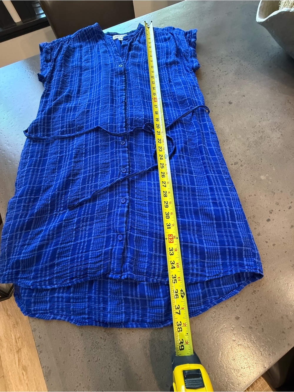 cloth & stone Cobalt Blue Plaid Shirt Dress - Picture 8 of 8